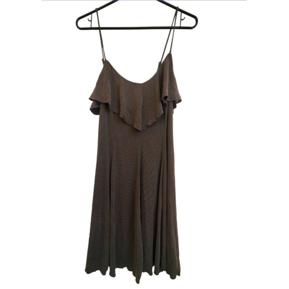 Sadie & Sage Anthropologie Dress Women Medium Ruffle Green Mini Strappy Summer - Picture 7 of 7